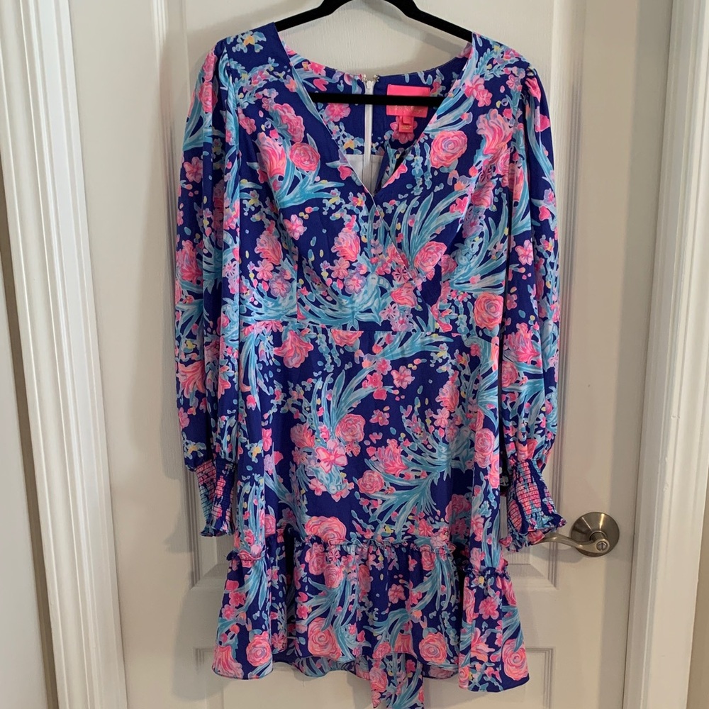 Lilly Pulitzer Blue and Pink Floral Dress